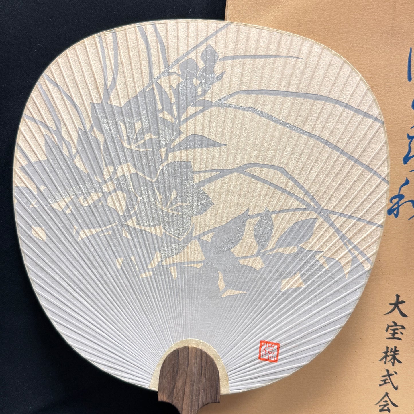 "Silver Bellflowers" Vintage Uchiwa Fan Set