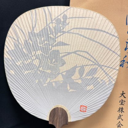 "Silver Bellflowers" Vintage Uchiwa Fan Set