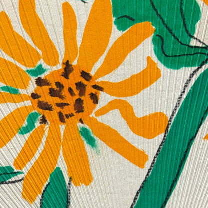 "Lotus and Sunflower" Vintage Uchiwa Fan Set