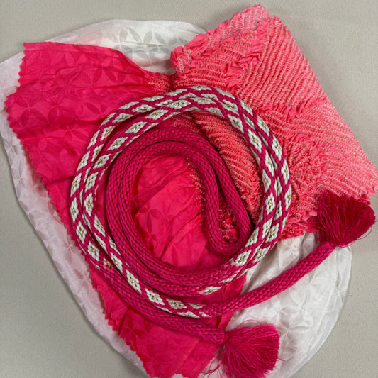 "Hot Pink" Obiage Obijime Set
