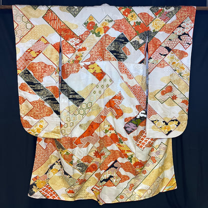 "Golden Opulence" Vintage Furisode Kimono