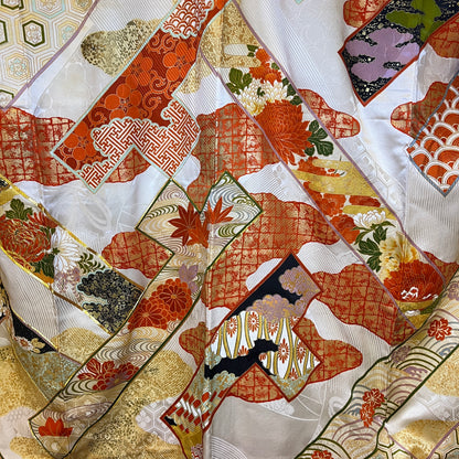 "Golden Opulence" Vintage Furisode Kimono