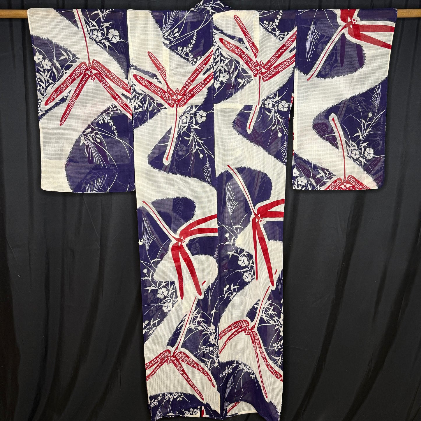 "Evening Dragonflies" Vintage Japanese Yukata