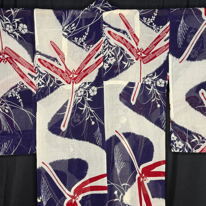 "Evening Dragonflies" Vintage Japanese Yukata