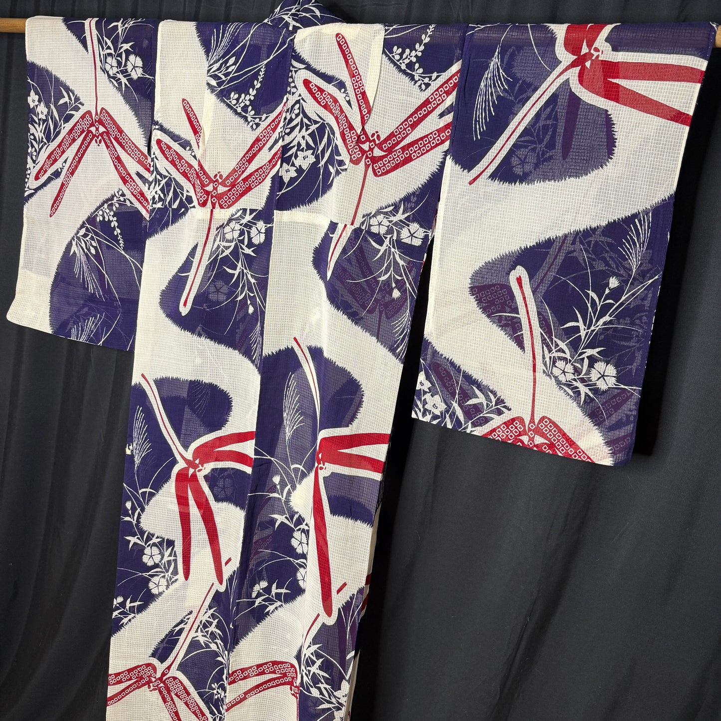 "Evening Dragonflies" Vintage Japanese Yukata