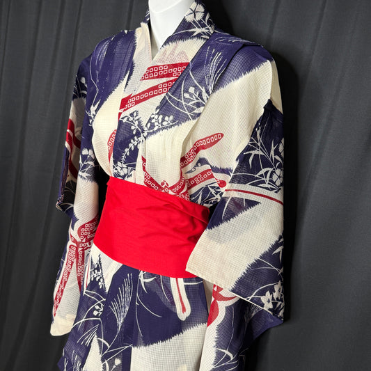 "Evening Dragonflies" Vintage Japanese Yukata
