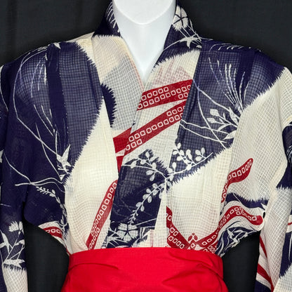 "Evening Dragonflies" Vintage Japanese Yukata