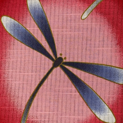 "Crimson Dragonflies" Vintage Japanese Yukata