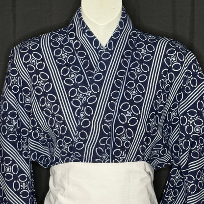 "Indigo and White" Vintage Japanese Yukata