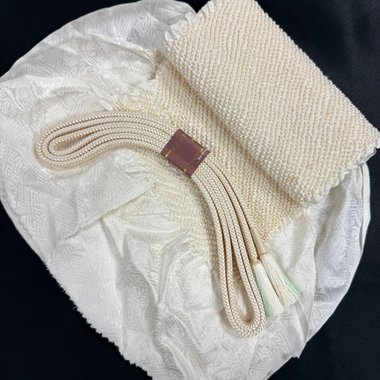 "Ivory Elegance" Obiage Obijime Set