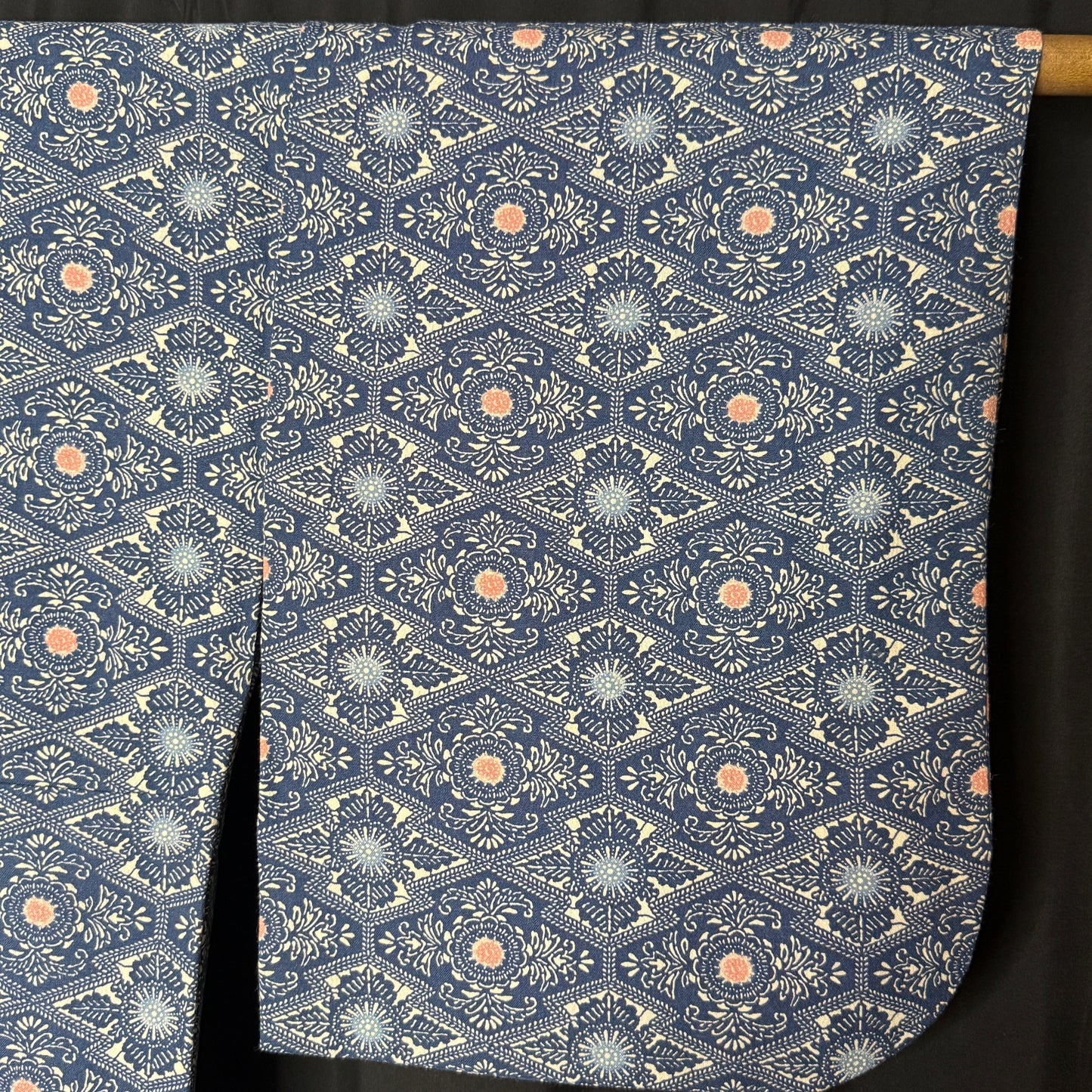 "Pine Lozenge Grid" Vintage Casual Kimono