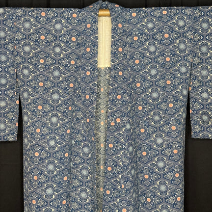 "Pine Lozenge Grid" Vintage Casual Kimono