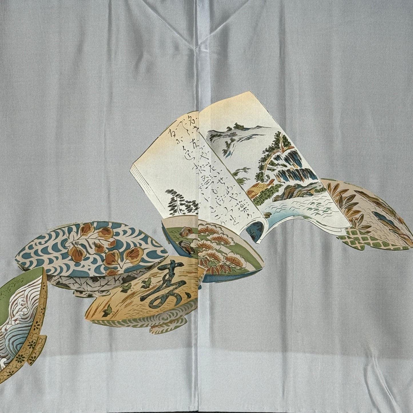 "Books and Bowls" Vintage Man's Haori