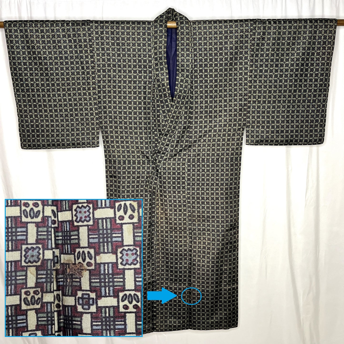 "Geometric Grid" Man's Casual Kimono