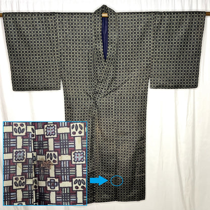 "Geometric Grid" Man's Casual Kimono