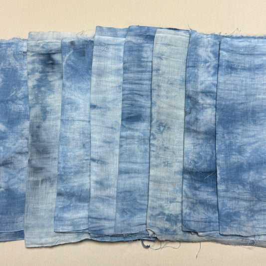"8 Piece Cotton - Narrow" Overdyed Indigo Bundle