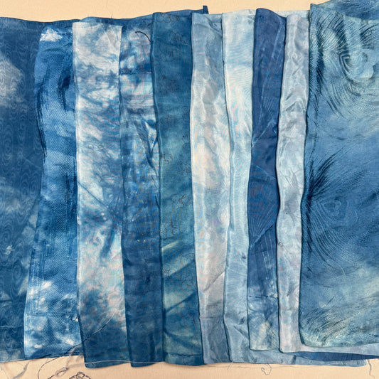 "10 Piece Silk" Overdyed Indigo Bundle