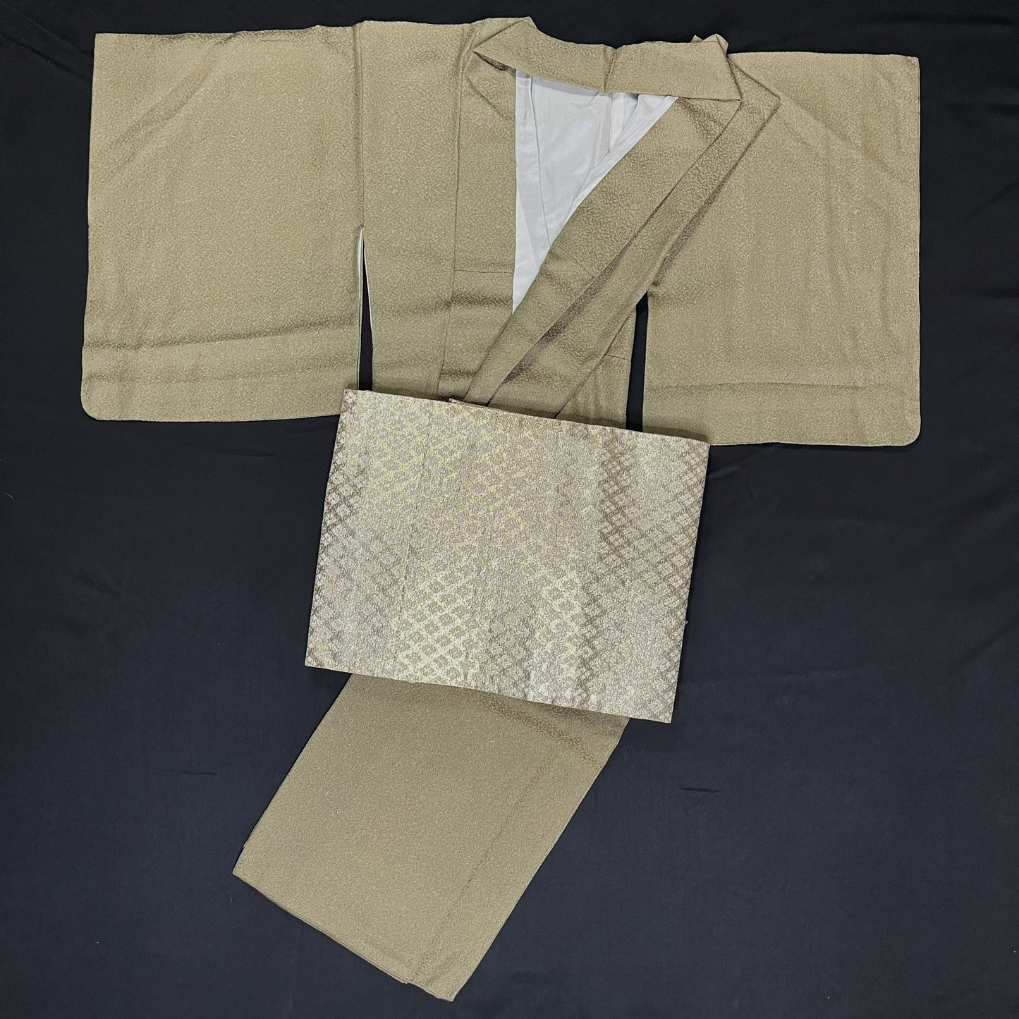 "Hojicha Shimmer" Kimono Obi Set