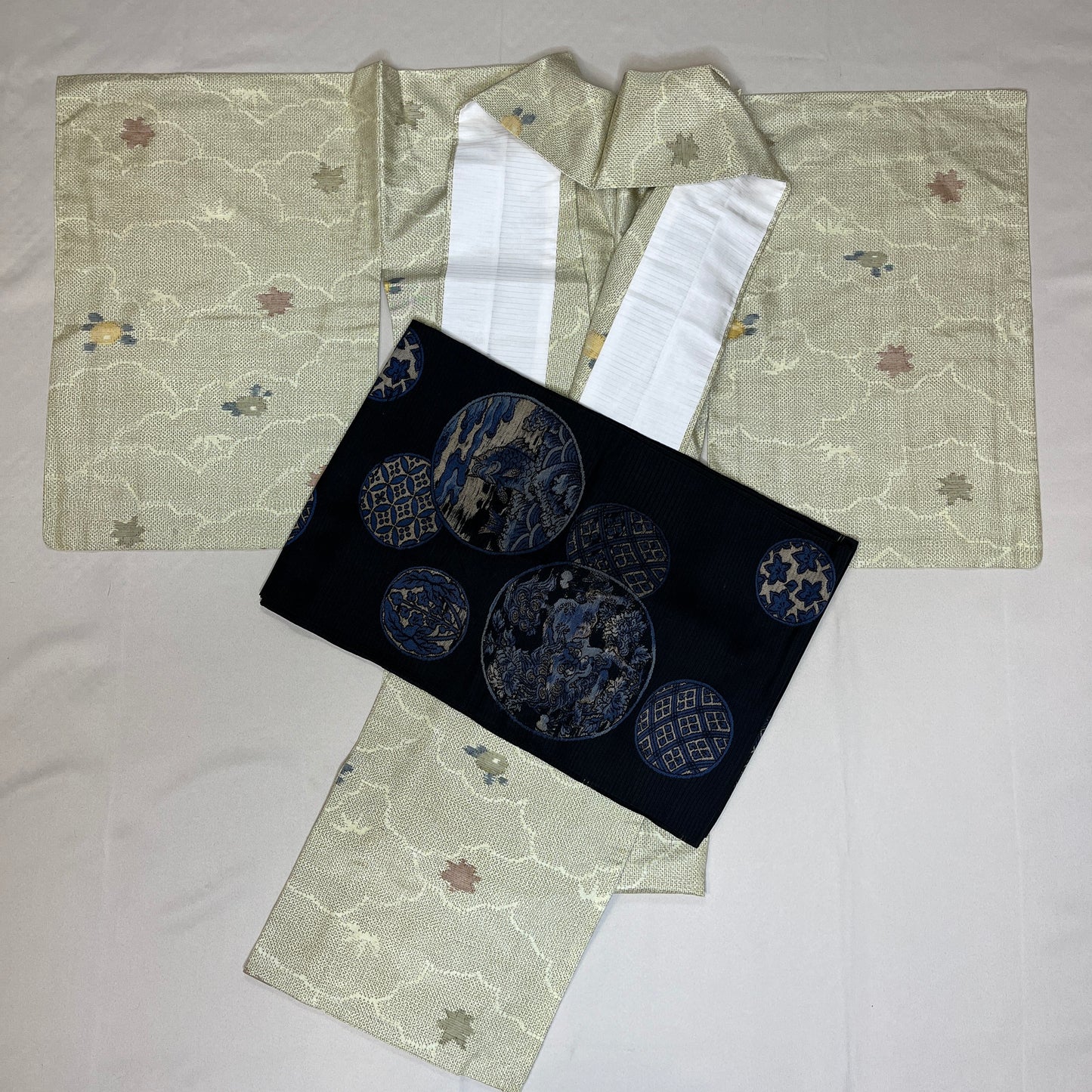 "Ikat Clouds" Kimono Obi Set