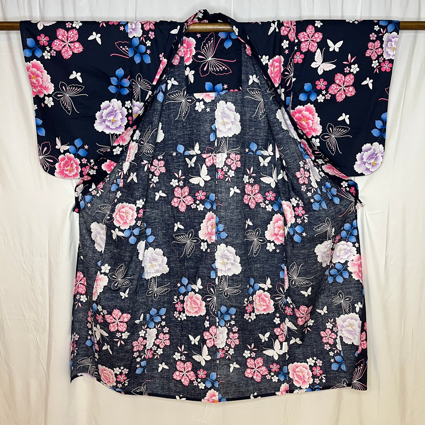 "Midnight Butterfly" Vintage Girl's Yukata