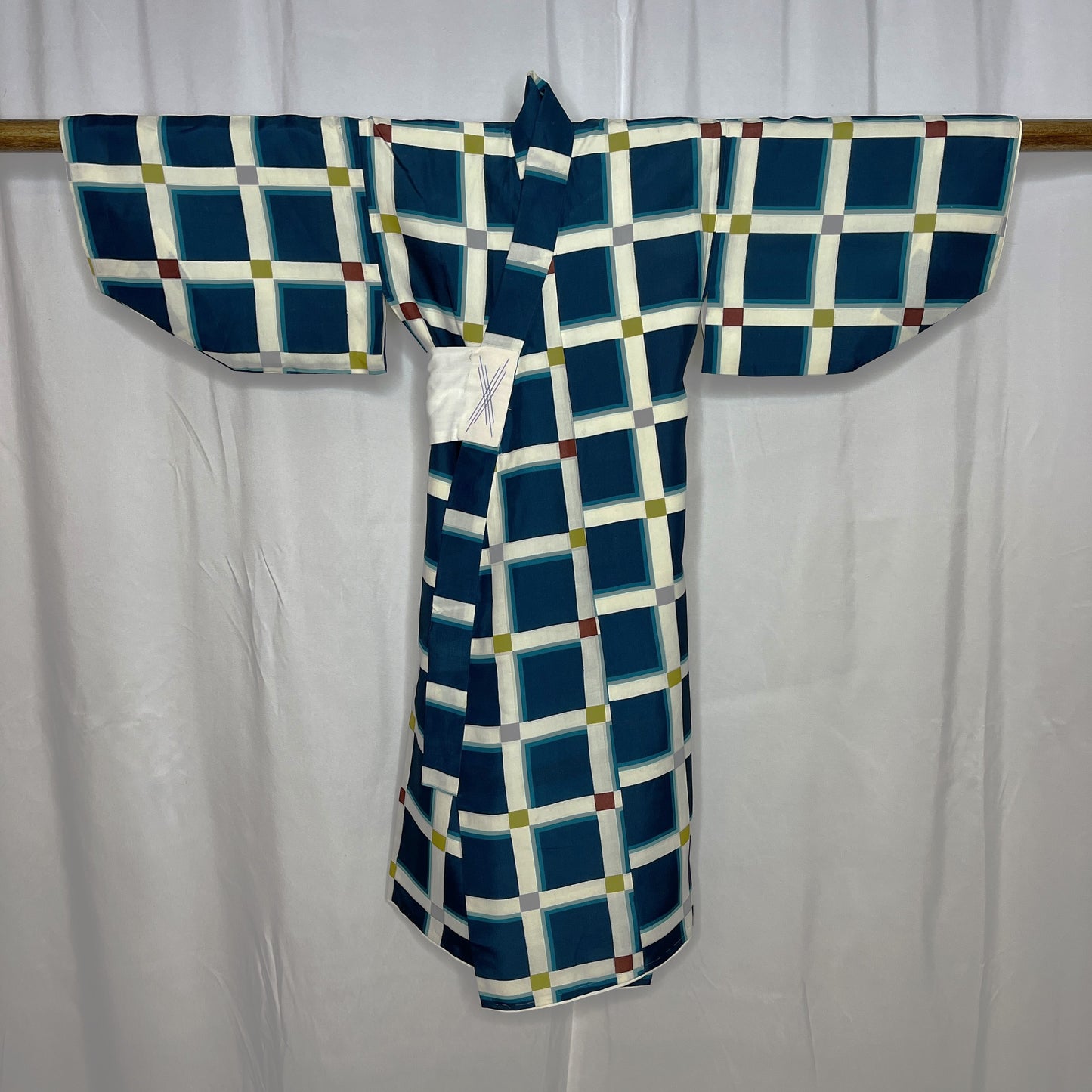 "Square Grid" Vintage Boy's Kimono