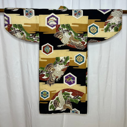 "Padded Hawks" Vintage Boy's Kimono