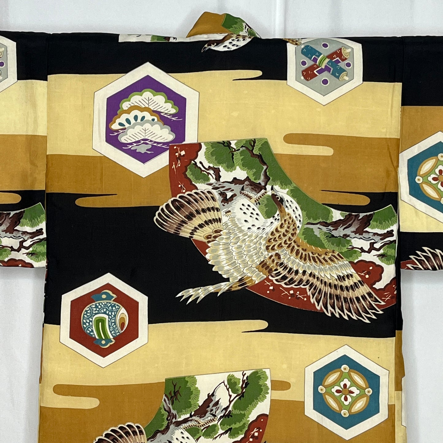 "Padded Hawks" Vintage Boy's Kimono