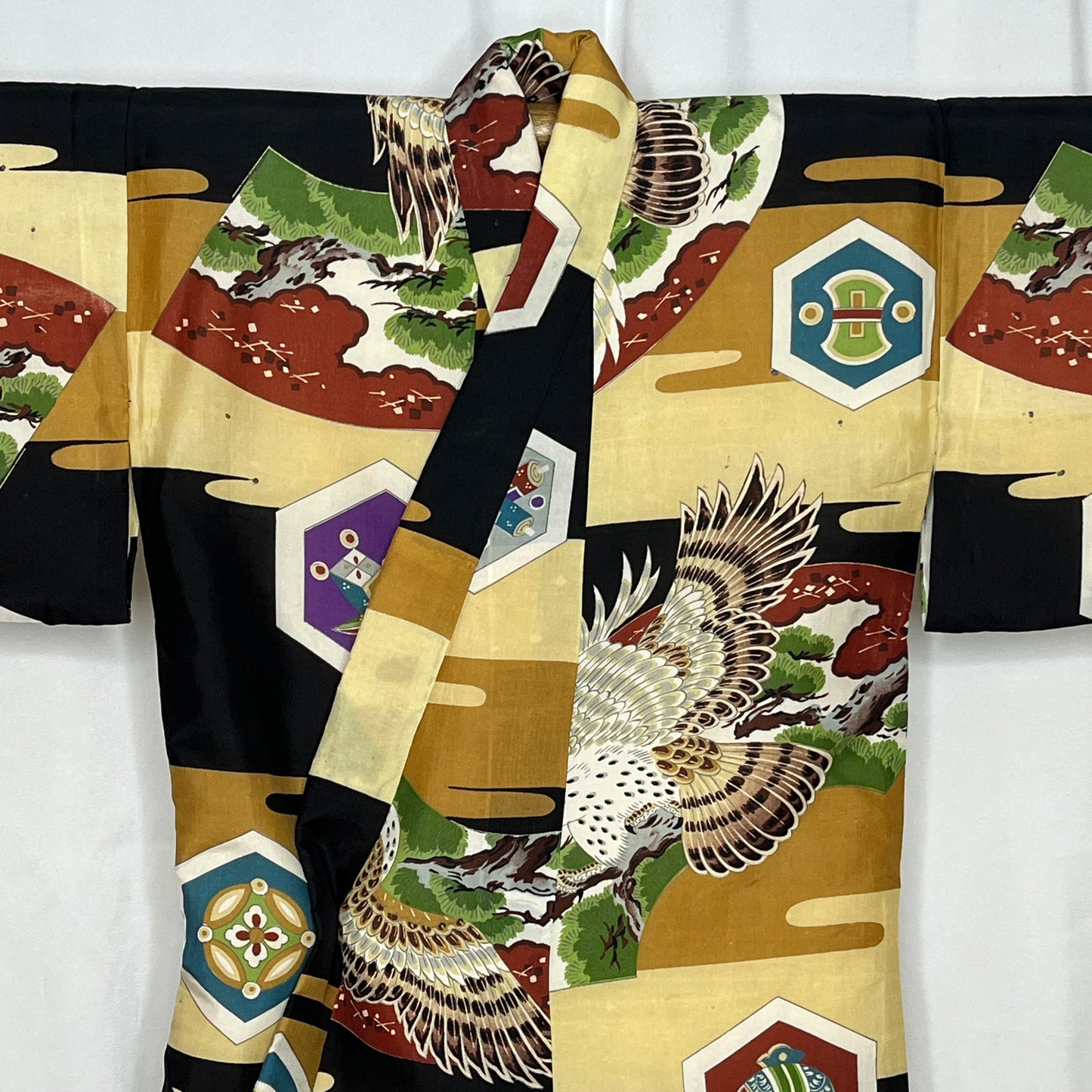 "Padded Hawks" Vintage Boy's Kimono