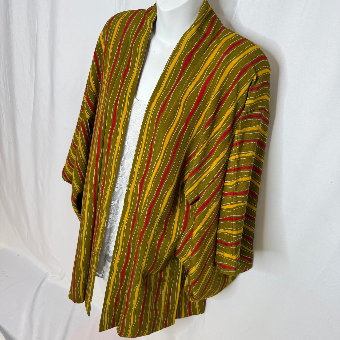 "Wasabi Ripple" Vintage Haori Jacket