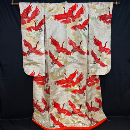 "Seigaiha Cranes" Wedding Kimono (Uchikake)