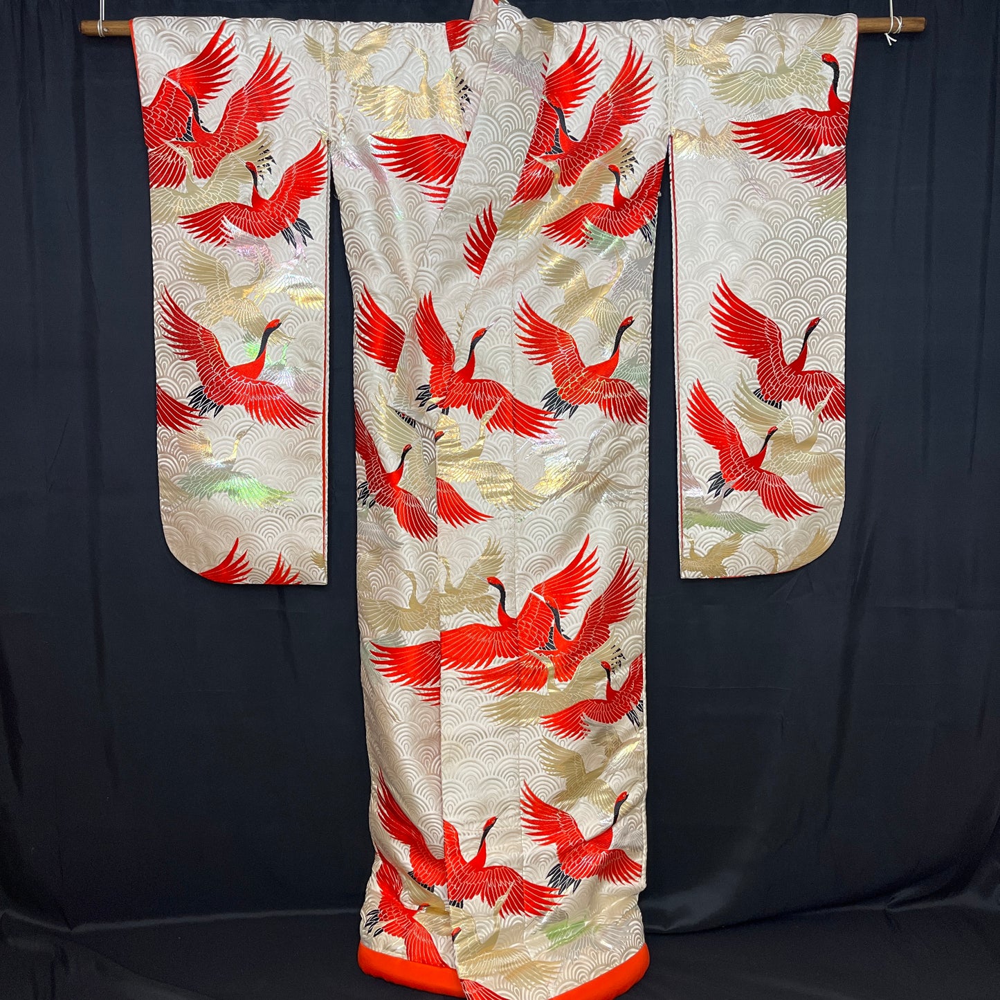 "Seigaiha Cranes" Wedding Kimono (Uchikake)