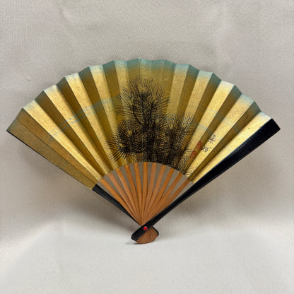"Inked Pine" Vintage Folding Fan