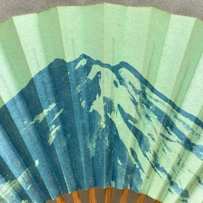 "Blue Fuji" Vintage Folding Fan