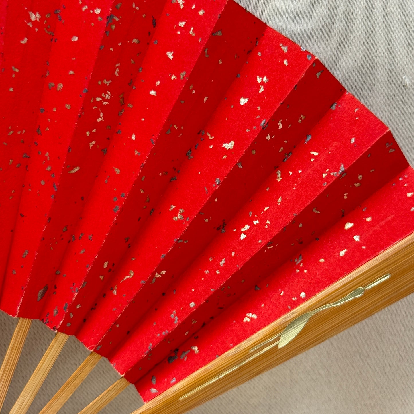"Golden Cranes" Vintage Folding Fan