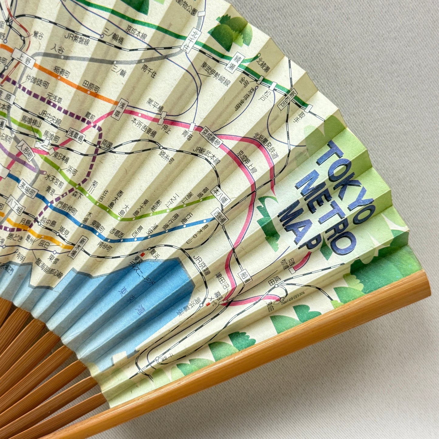 "Map of Tokyo" Vintage Folding Fan