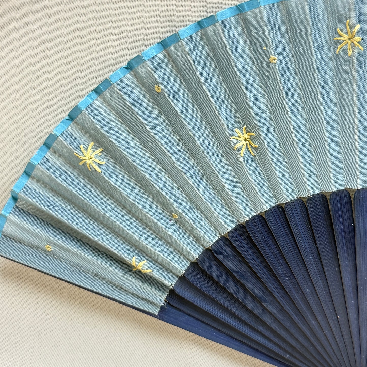 "Stitched Stars" Vintage Folding Fan
