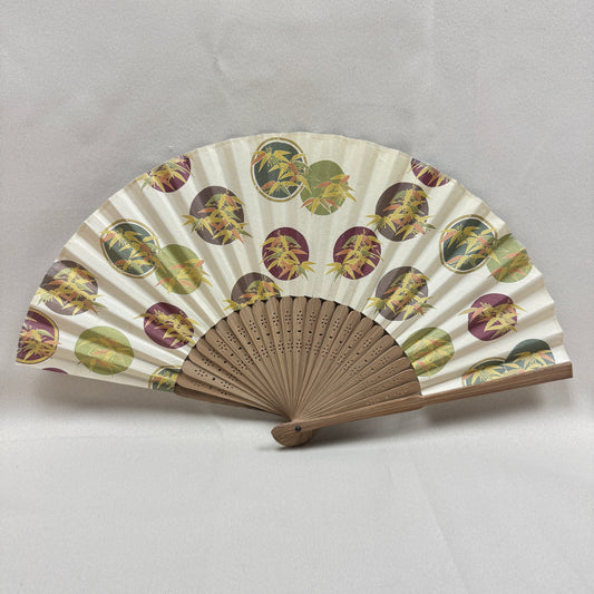 "Bamboo Circles" Vintage Folding Fan
