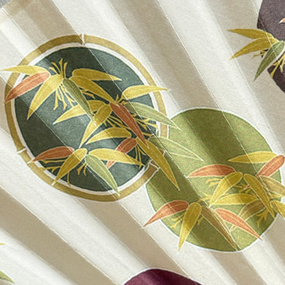 "Bamboo Circles" Vintage Folding Fan