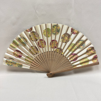 "Bamboo Circles" Vintage Folding Fan