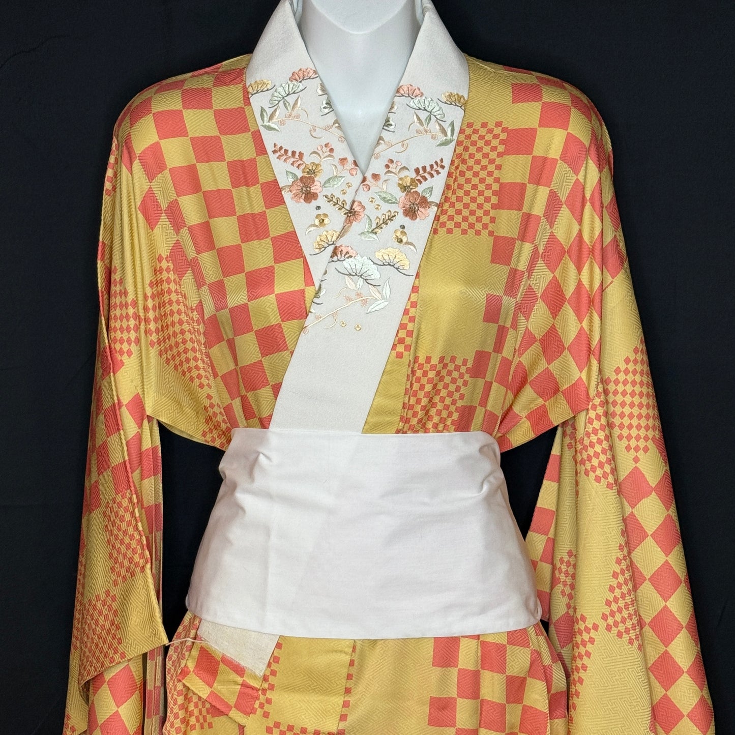 "Ichimatsu" Vintage Furisode Juban