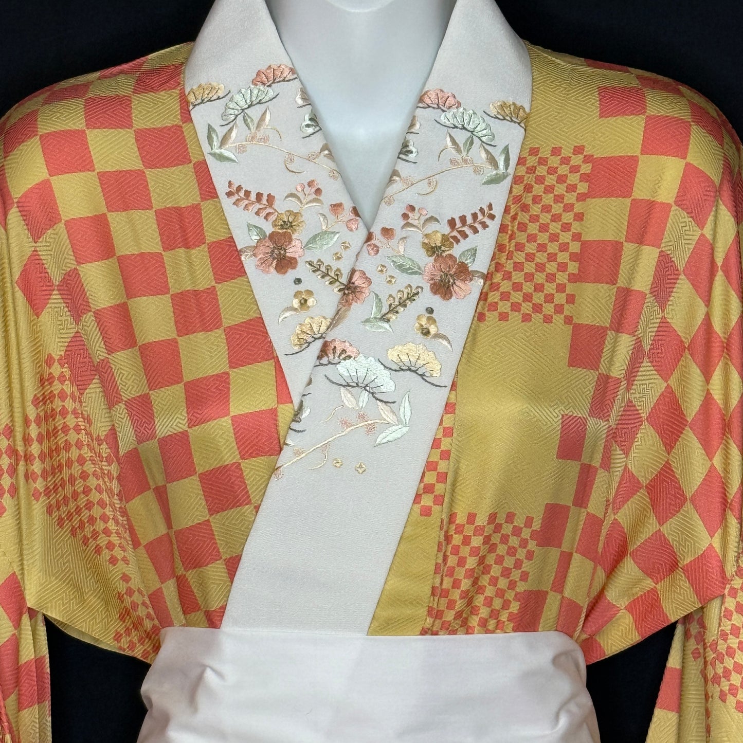 "Ichimatsu" Vintage Furisode Juban