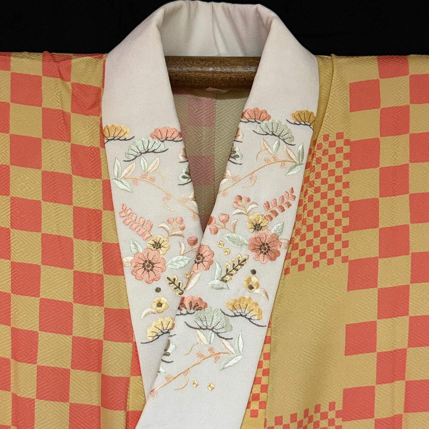 "Ichimatsu" Vintage Furisode Juban