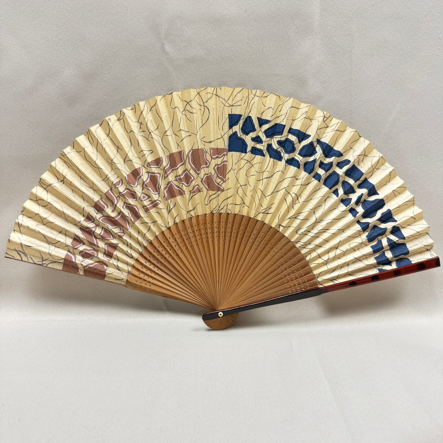 "Woodland Mosaic" Vintage Folding Fan