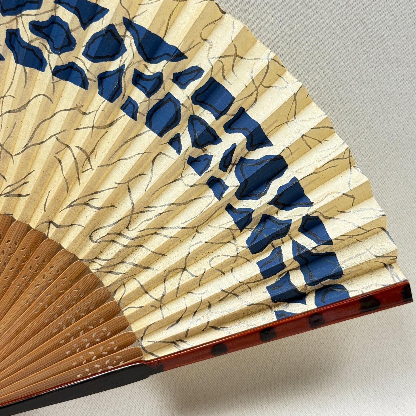 "Woodland Mosaic" Vintage Folding Fan