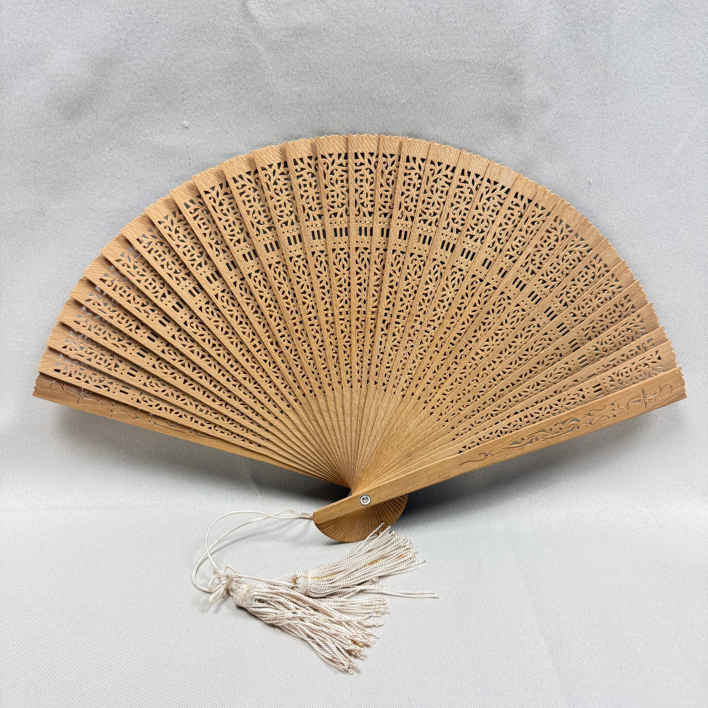 "Sandalwood Breeze" Vintage Folding Fan
