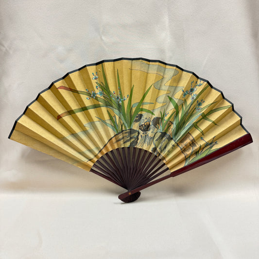 "Garden Stream" Vintage Folding Fan