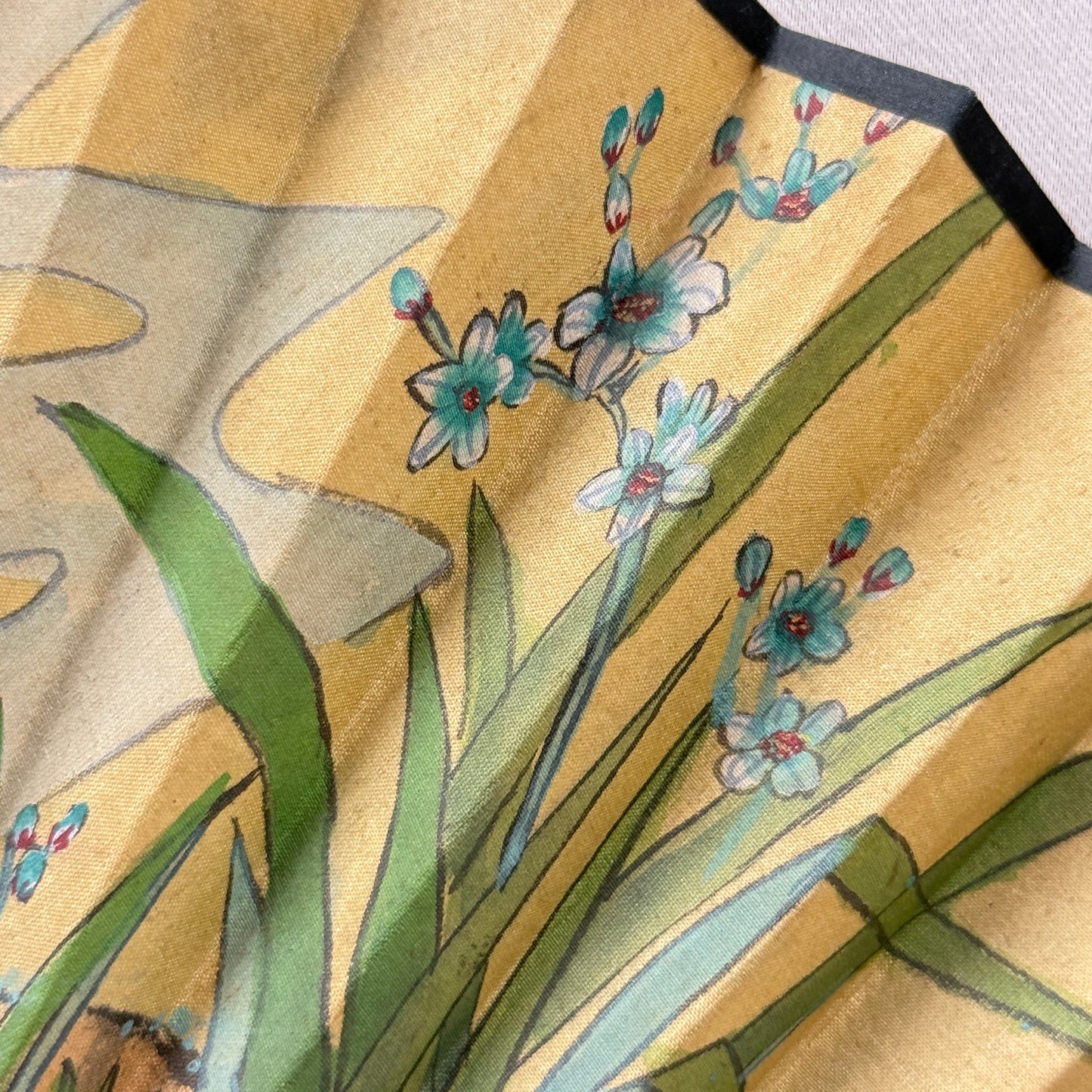 "Garden Stream" Vintage Folding Fan
