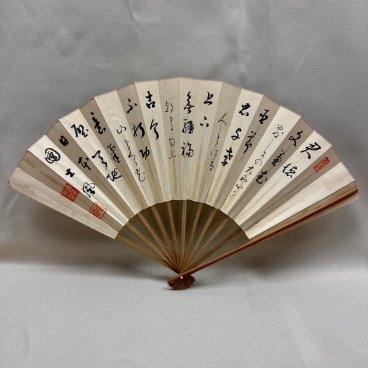 "Poet's Script" Vintage Dance Fan