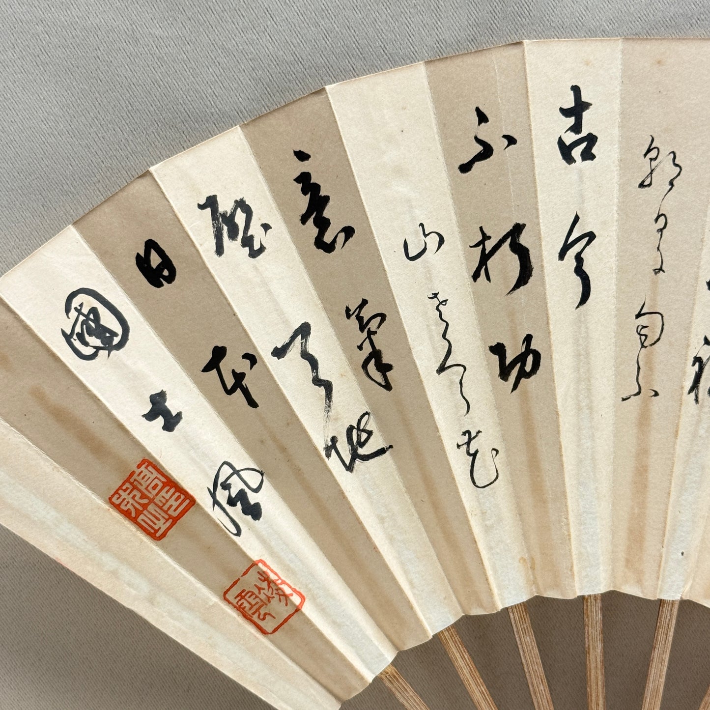 "Poet's Script" Vintage Dance Fan