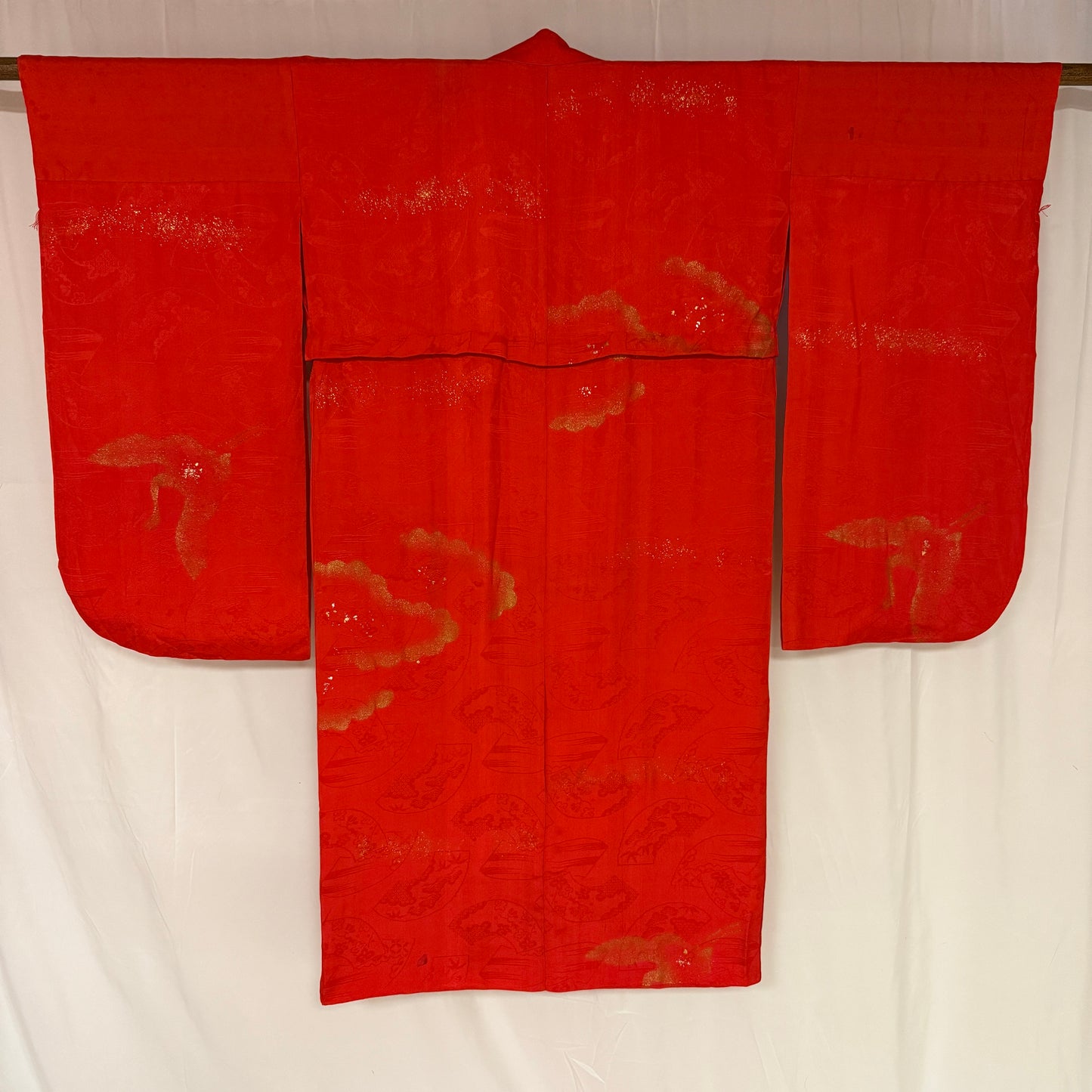 "Red with Crane" Vintage Underkimono